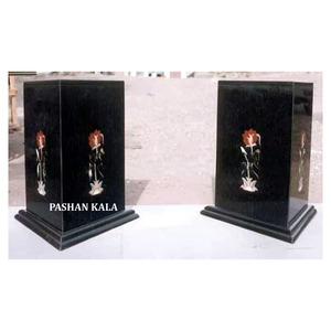 Inlaid Stone <b>Marble</b> Base For Home Decorative Top <b>Round</b> Shape <b>White</b> <b>Marble</b> Inlay Work <b>Table</b> Top Base As For Buyers Requirement. - Product Image 1