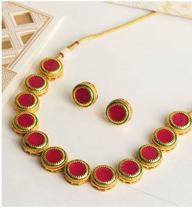 Conjunto de Collar y Pendientes de Compromiso para Fiesta, Estilo Tradicional Dorado, Joyería de Regalo Moderna para Mujer, Collar Chapado en Oro Rojo para Boda - Product Image 3