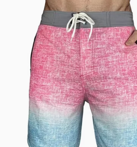 <b>Mens</b> Gradient Color Board Shorts Quick Dry Drawstring Casual Swim <b>Trunks</b> with Pockets Mid Waist Short Length - Product Image 5