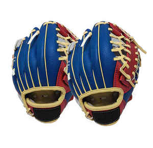 WARPRO INDUSTRY Durable <b>Red</b> Baseball Glove Blue Stitching Full Finger H-Web Design Left-Handed <b>Throw</b> 11.5 Inch Adult Infield - Product Image 4