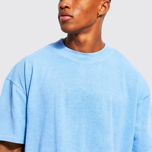 Camiseta cómoda 100% algodón puro, camiseta sencilla con logo personalizado, color azul cielo. - Product Image 6