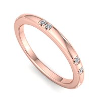 Anillo de Oro Rosa de Lujo con Diamante Cultivado en Laboratorio, Certificado IGI, Minimalista, con Banda de Cúpula, Corte Brillante, Apilable, para Aniversario o Boda