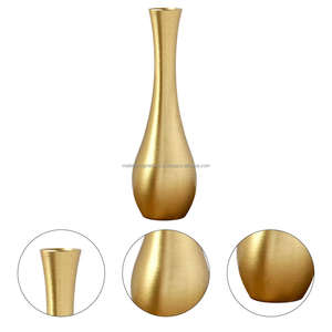 Vase à fleurs décoratif Vintage en métal élégant, large et simple, décoration pour la maison, centre de Table - Product Image 2