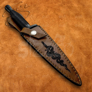 Cuchillo Bowie de Caza de Acero D2 Hecho a Mano Personalizado OEM, Cuchillo EDC para Camping y Actividades al Aire Libre con Funda de Cuero - Product Image 6