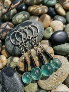 Aqua Obsidian Tumble Keychain Polished Natural Stone Charm <b>Crystal</b> <b>Key</b> <b>Ring</b> Portable Accessory For Gifting Collection And Daily - Product Image 3