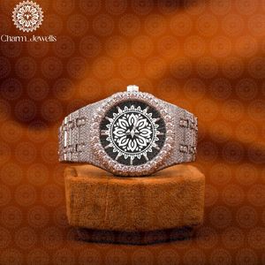 Charm Jewells – boîtier de montre de luxe en acier inoxydable, cadran analogique, 40mm, cristal saphir, mouvement mécanique, résistant à l'eau 10 bars - Product Image 1