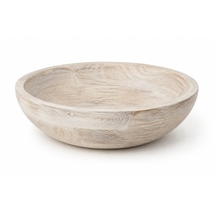 Aqdus Saleem - Cuenco Decorativo Rectangular de Madera con Acabado en Color Marfil, Estilo Moderno de Mediados de Siglo, Venta al por Mayor |   Decoración para el Hogar Hecha a Mano - Product Image 1