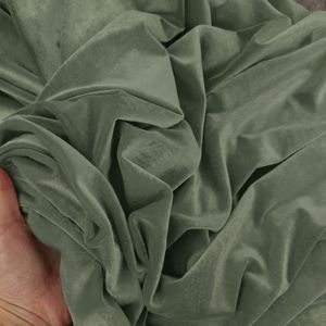Tissu en velours vert de haute qualité, 100% polyester, doux, respirant, tissé, pour robes, chemisiers, vêtements, taille personnalisée, OEM, 130 GSM - Product Image 1