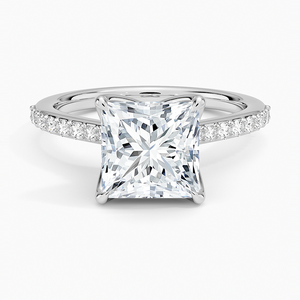Anillo BOJ 064 con Corte Princesa, Plata 925, Anillo de Diamantes Elodie Cathedral, 2ct, Color D, VVS1, Moissanita, Certificado GRA, Precio Bajo, Gran Oferta - Product Image 1