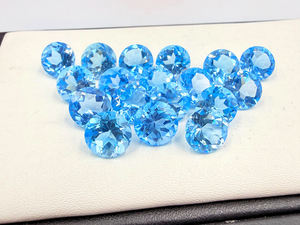 Auténtica Piedra Preciosa de Topacio Azul Suizo, Gemas de Topacio Pulidas y Lisas, Piedras de Topacio Azul Suizo Facetadas Redondas de 10 mm - Product Image 6