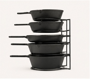 5-Tier Pots and Pans Organizer <b>Rack</b> for <b>Kitchen</b> Cabinet Durable Steel Cast Iron Skillet Holder and Space Saving <b>Storage</b> Stand - Product Image 6