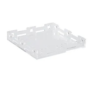 Square Acrylic Serving <b>Tray</b> Minimalist Design Clear <b>Plastic</b> Dishwasher Safe Dishes & Plates - Product Image 1