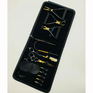 Kit d'outils professionnels pour extensions de cheveux avec pince multifonctionnelle, ouvre-microperles et pince à maillons, logo noir et or - Product Image 5
