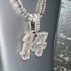 Fashion Iced Out Pendant with Chain | White Stone | Unisex Fine Jewelry - Product Image 5
