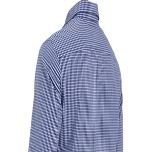 Chemise décontractée à carreaux bleu marine 100 % coton pour homme, manches longues, col rabattu, coupe classique, idéale pour l'automne, style professionnel, OEM - Product Image 4
