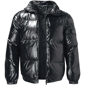 Chaqueta Acolchada Personalizada para Hombre, Abrigo Acolchado de Invierno con Logotipo Bordado en la Parte Delantera, con Capucha - Product Image 3