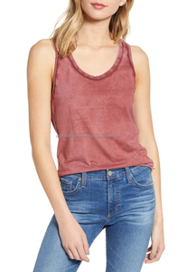 Trending Summer Crop Tops Venta al por mayor Slim Fit Acid Wash Slim Fit Mujeres Fitness Gym Mujeres Tank Top Último diseño Mujeres Tank Top - Product Image 5