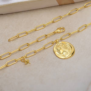 Hermoso Colgante de Joyería Barroca con Cadena de Plata S925, Collar para Hombre y Mujer, Conjunto de Cadena Gruesa Cruzada 4806 - Product Image 5