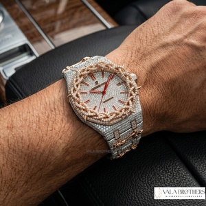 Montre Hip Hop en Moissanite et Diamants, Bracelet en Acier Inoxydable, Montre à Quartz de Luxe pour Rappers, DJ, Défilés de Mode et Soirées Audemars Piguet - Product Image 6