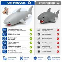Jouet anti-stress géant en TPR souple, requin gris, design réaliste, idéal pour soulager le stress, jouet sensoriel moelleux pour les 3 ans et plus, produit transfrontalier très demandé