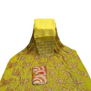 Tissu de luxe bleu ciel perlé Fransawi Dirac 100 % polyester avec broderie florale argentée, idéal pour les tenues de mariage africaines et les fêtes. - Product Image 3