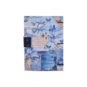 A5 Blue Aesthetic Collage Design Handmade Paper Notebook Lock Diary 100 Pages Double Side Writing Eco Friendly Premium Journal - Product Image 2