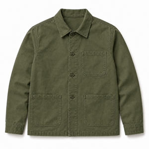 <b>Mens</b> Winter Hooded Loose Fit 100% Cotton Twill <b>Chore</b> Jacket Garment Dyed Multi Pocket Utility <b>Coat</b> for Casual Streetwear - Product Image 1