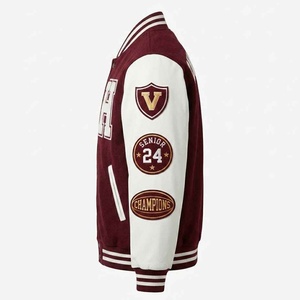 Nouvelles vestes universitaires en cuir et chenille brodées, uniformes de baseball, vestes Letterman, vestes universitaires personnalisées en coton coloré et imperméable - Product Image 2