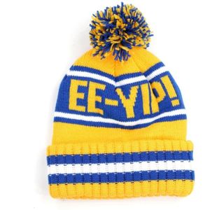 Gorro de Invierno Personalizado de la Hermandad Sigma Gamma Rho, Dorado y Azul, con Letras Griegas Bordadas de 1922, con Pompón, Tejido, Cálido y con Borde - Product Image 2