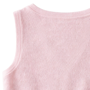 Blusa de punto sin mangas con botones para mujer, cuello en V, estilo casual de verano, holgada, transpirable y texturizada, a la moda - Product Image 6