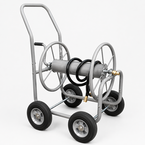 Chariot en métal robuste pour tuyau d'arrosage avec quatre roues en caoutchouc massif de 8 pouces pour le rangement des tuyaux OEM/ODM Vietnam ODGGAD021 - Product Image 1