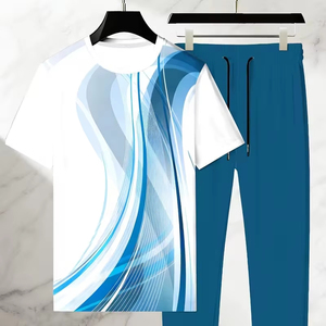 Conjuntos Deportivos de Verano para Hombre, 100% Algodón, Corte Regular, Ropa Casual Ligera para Entrenamiento, Nueva Colección al por Mayor - Product Image 3