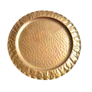 Gold Hammered Charger <b>Plates</b> Handcrafted Metallic Honeycomb Service <b>Plates</b> For Wedding Events And Fine Dining Table Decoration - Product Image 1