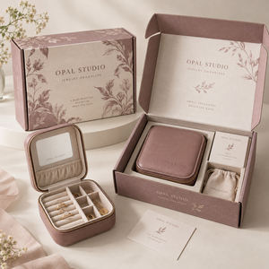Caja de Embalaje de Cartón Corrugado Impresa Personalizada para Organizador de Joyas OPAL - Product Image 1
