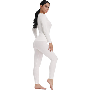Conjunto de Pijama Largo para Dormir, Suéter y Pantalón, Ropa de Dormir para Mujer, Ropa de Dormir Térmica de Invierno, 95% Poliéster, Personalizada con Espuma, Tipo Long John - Product Image 3