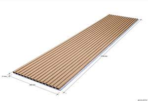 Panneaux muraux à lattes en MDF chêne clair et bois d'hévéa, feutre acoustique insonorisant moderne pour décoration intérieure, étanches pour salon - Product Image 3