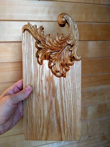 เขียงไม้แกะสลักลายคลื่น พรีเมียม ผิวเรียบหนา ทนทาน ปลอดภัยสำหรับอาหาร เหมาะสำหรับเสิร์ฟในครัว - Product Image 2