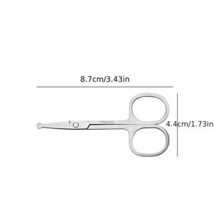 Stainless Steel Curved Round Tip Grooming Eyebrow Eyelash Cutting Nose Hair Beard Trimming Scissors <b>Makeup</b> Beauty <b>Tool</b> - Product Image 4
