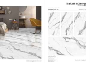 Azulejos de Porcelana Pulida y Esmaltada de 60x120cm, 600x1200mm, 24x48 Pulgadas, Azulejos Brillantes de Primera Calidad para Pisos y Paredes de Sala de Estar, Vestíbulo y Entrada - Product Image 2