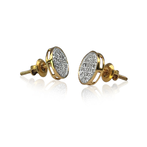 0.22 Cttw Round Cut Natural Diamond <b>Hoop</b> Huggie <b>Earrings</b> for Women in 925 Sterling <b>Silver</b> Prong Setting, 21x4mm - Product Image 3