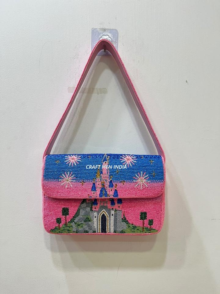 Bohemian Beaded Crochet Clutch Embroidered La Dolce Vita Design Striped ...