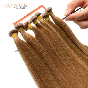Venta al por mayor Virgin Genius Trama Extensiones de cabello Remy Natural Cutícula Alineada Raw Vietnamita Extensiones de cabello OEM disponible - Product Image 1