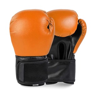 Gants de boxe professionnels orange en cuir PU durable, avec sangle de poignet réglable, respirants, légers, unisexes, pour le sparring - Product Image 4