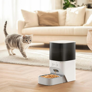 Distributeur automatique de nourriture pour animaux de compagnie intelligent 4L avec bol unique en acier inoxydable 304 pour chats et chiens - Product Image 2