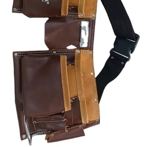 Bolso bandolera de cuero con 4 bolsillos: almacenamiento práctico y diseño portátil que incluye soportes y cinturón. - Product Image 2