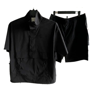 Customizable Nylon Windbreaker Jogger Men's <b>Tracksuit</b> Set High Quality Zippered Windbreaker Shorts Spring Winter Logo Design - Product Image 4