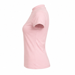 เสื้อยืดคอกลมแขนสั้นทรงพอดีตัวสำหรับผู้หญิง สีชมพูบลัช ผ้าคอตตอนผสมโมดอล ระบายอากาศได้ดี ปรับแต่งได้ - Product Image 4