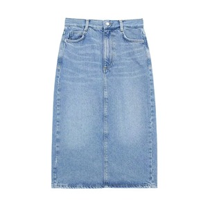 Women Knee Length Washed Blue Jeans Denim Skirts - Product Image 3