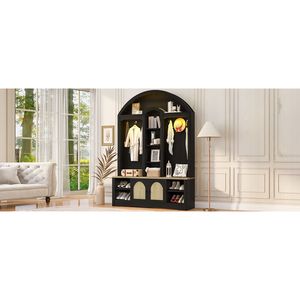Armadi Multifunzionali per Soggiorno e Ingresso con Scarpiera Integrata, Appendiabiti e Ganci in Materiale Resistente - Product Image 4