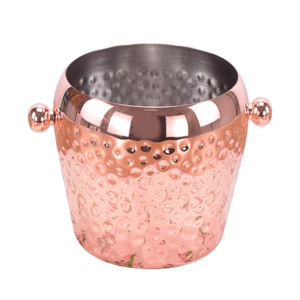 Best Seller Hammered Copper Ice Bucket Round Shape Metal Handmade Vintage Style Beverage <b>Cooler</b> for Party Use - Product Image 4